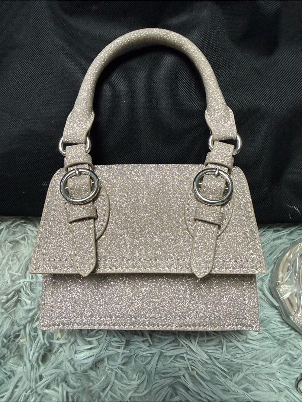 Sparkle Mini Top-Handle Bag in Rose Gold- Call It Spring